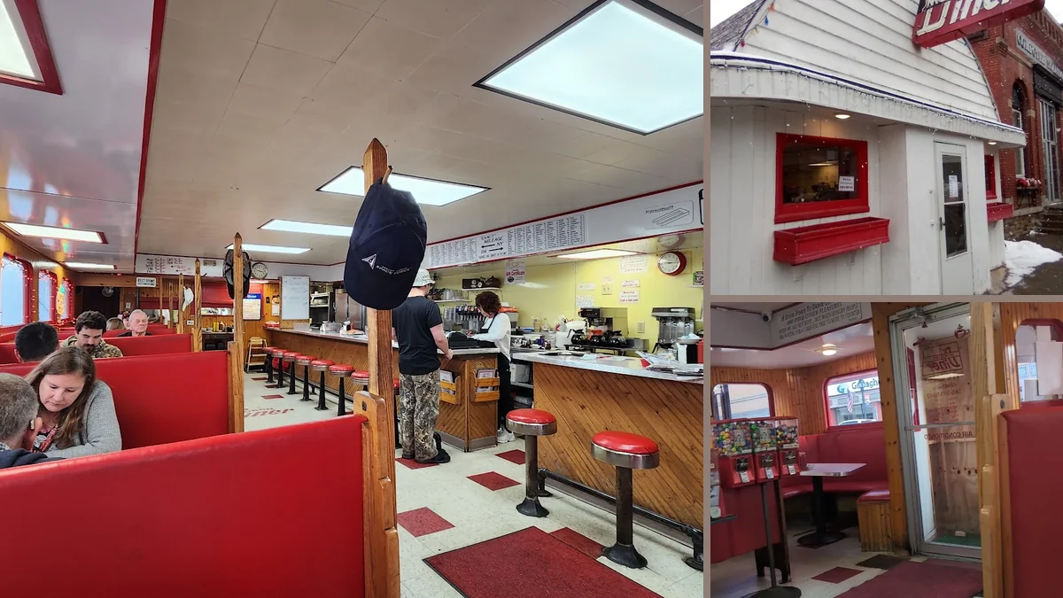 Cozy diner booths with table service.