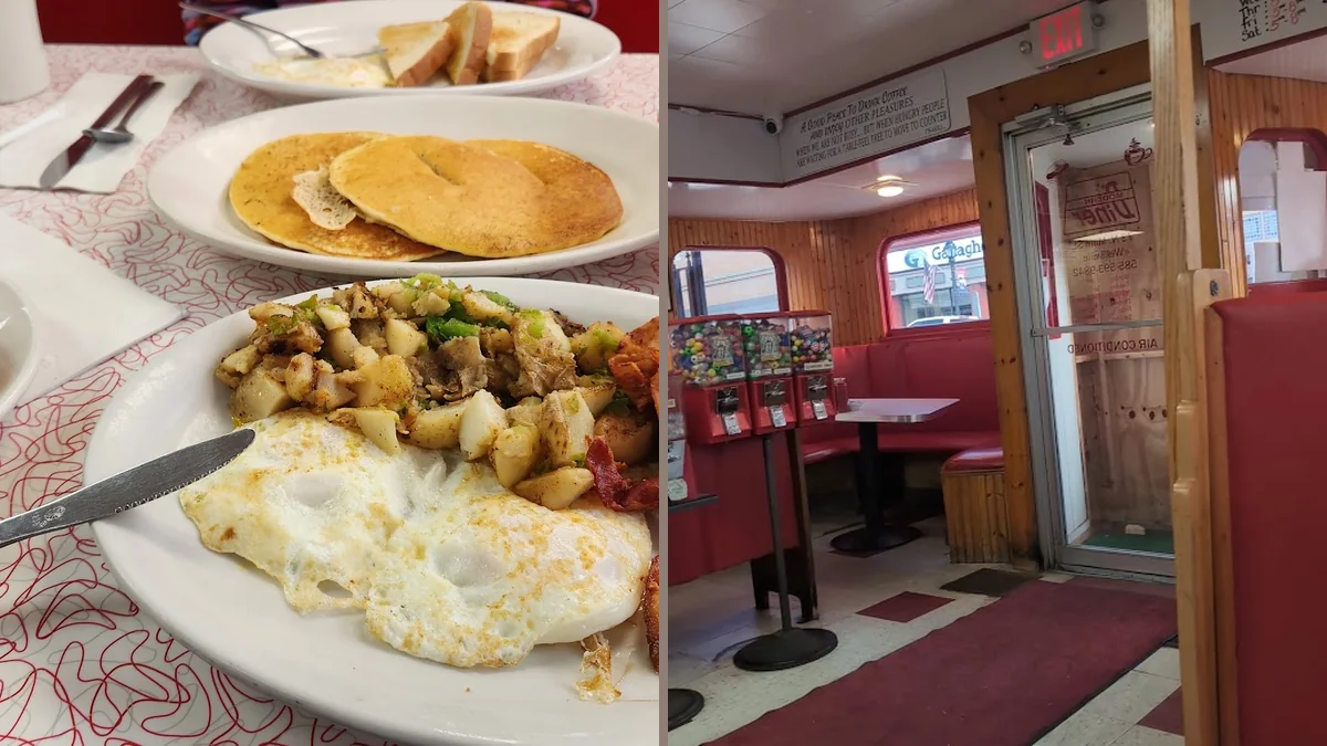 Cozy diner booths with table service.