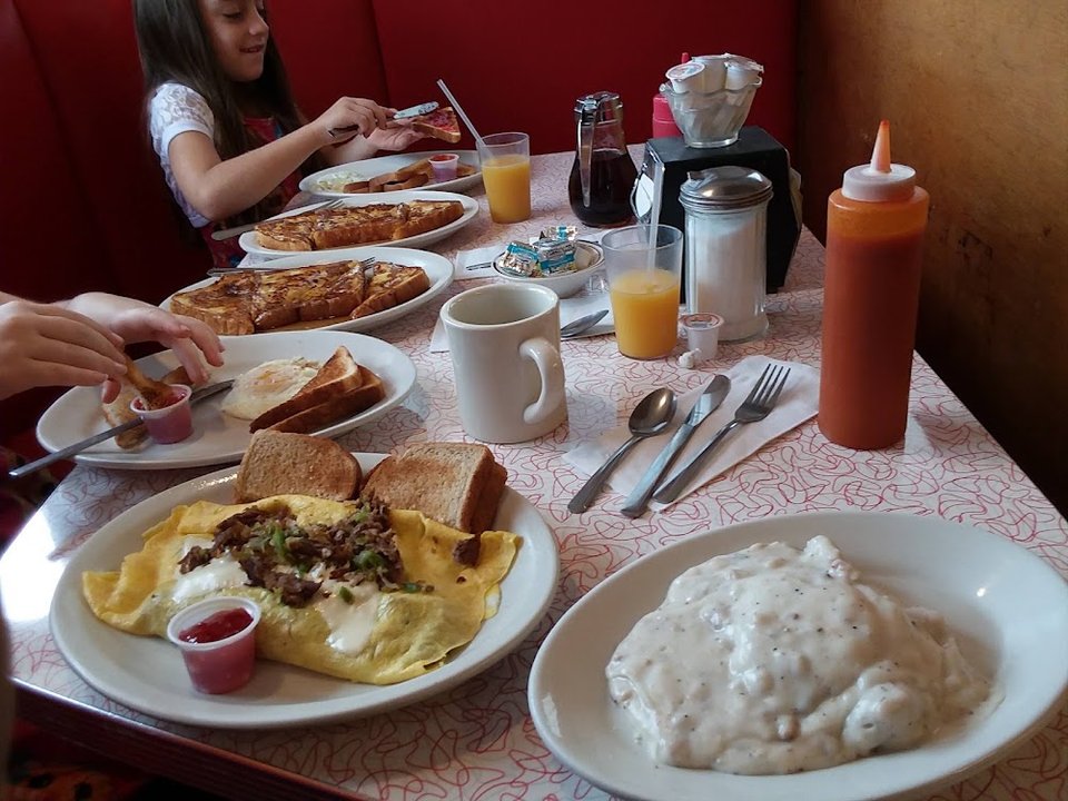 Printed menu showing classic diner fare.